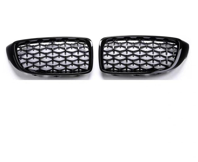 BMW M3 M4 F80 F82 4 Series Front Gloss Black Diamond Grille 14-20 - Carbon Craze