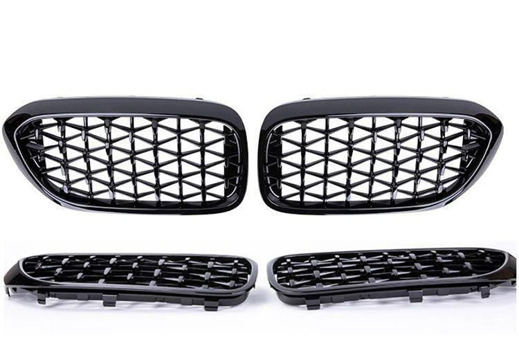 BMW G30 5 Series Front Gloss Black Diamond Grille 17-20 - Carbon Craze