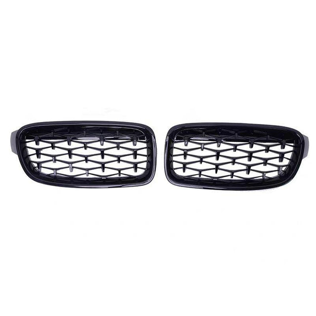 BMW F30 3 Series Front Gloss Black Diamond Grille - Carbon Craze