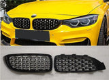 BMW M3 M4 F80 F82 4 Series Front Gloss Black Diamond Grille 14-20 - Carbon Craze