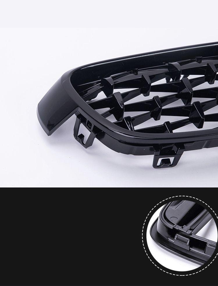 BMW G30 5 Series Front Gloss Black Diamond Grille 17-20 - Carbon Craze