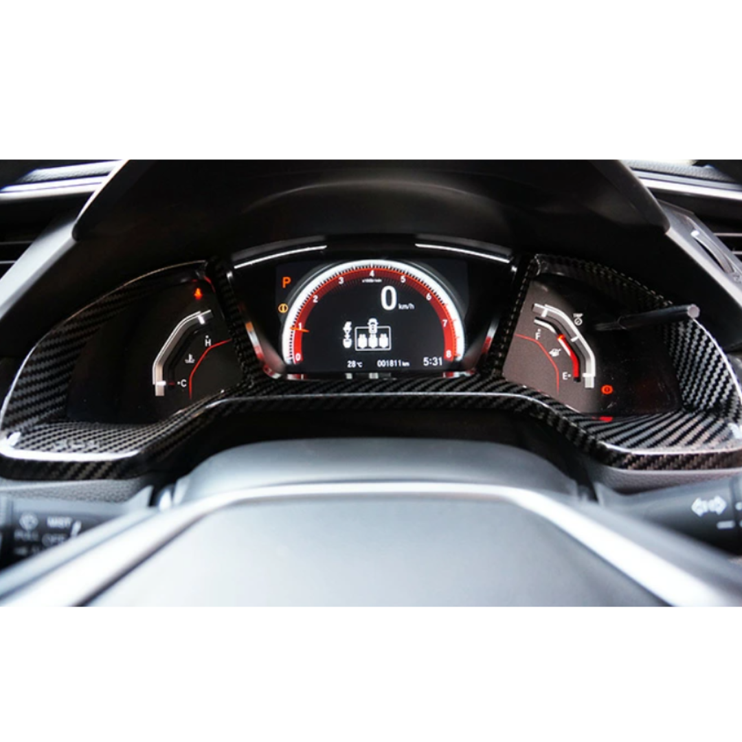 Dry Carbon Fibre Inner Speedometer Hood Cover for Honda Civic Type-R FK8