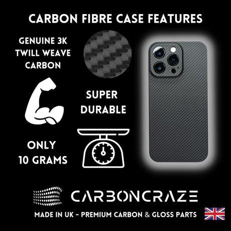 Glossy Carbon Fibre iPhone 14 Pro & Pro Max Case - Carbon Craze