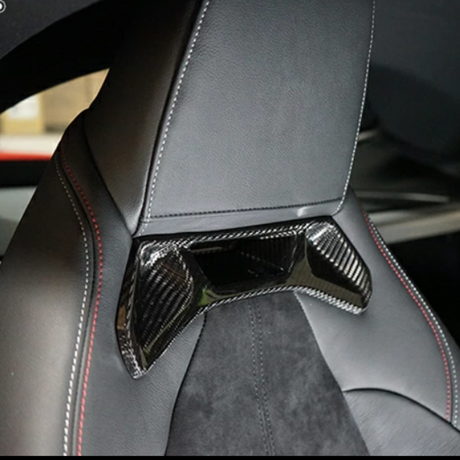 Toyota Supra A90 Dry Carbon Fibre Head Rest Covers (SET OF 2)